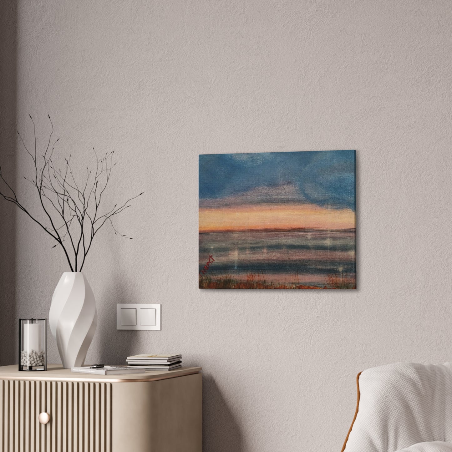 Sunset Seascape Canvas Print — Stretched 0.75" Wall Art