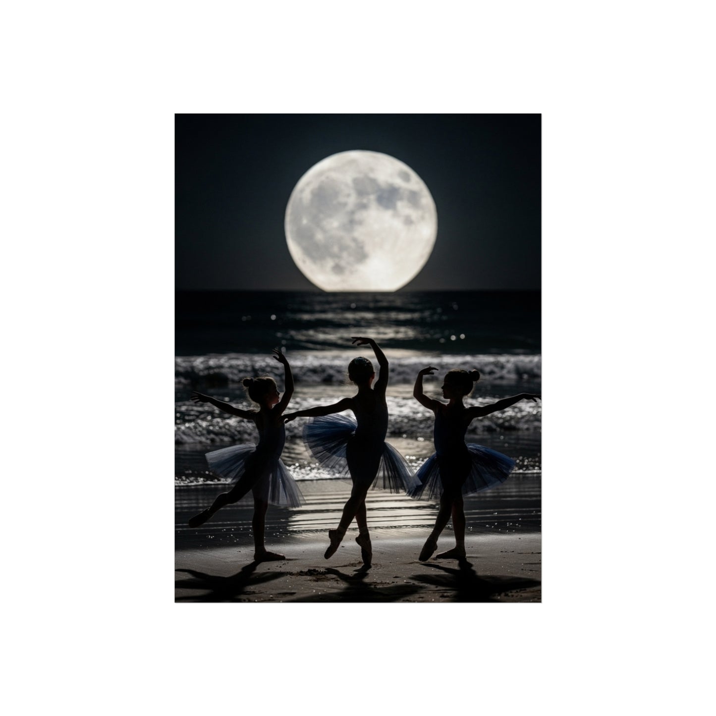 Moonlit Ballerinas Poster — Fine Art Dance Photography Print