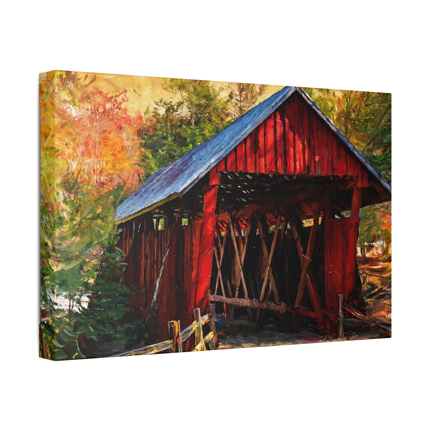 Covered Bridge Landscape Canvas