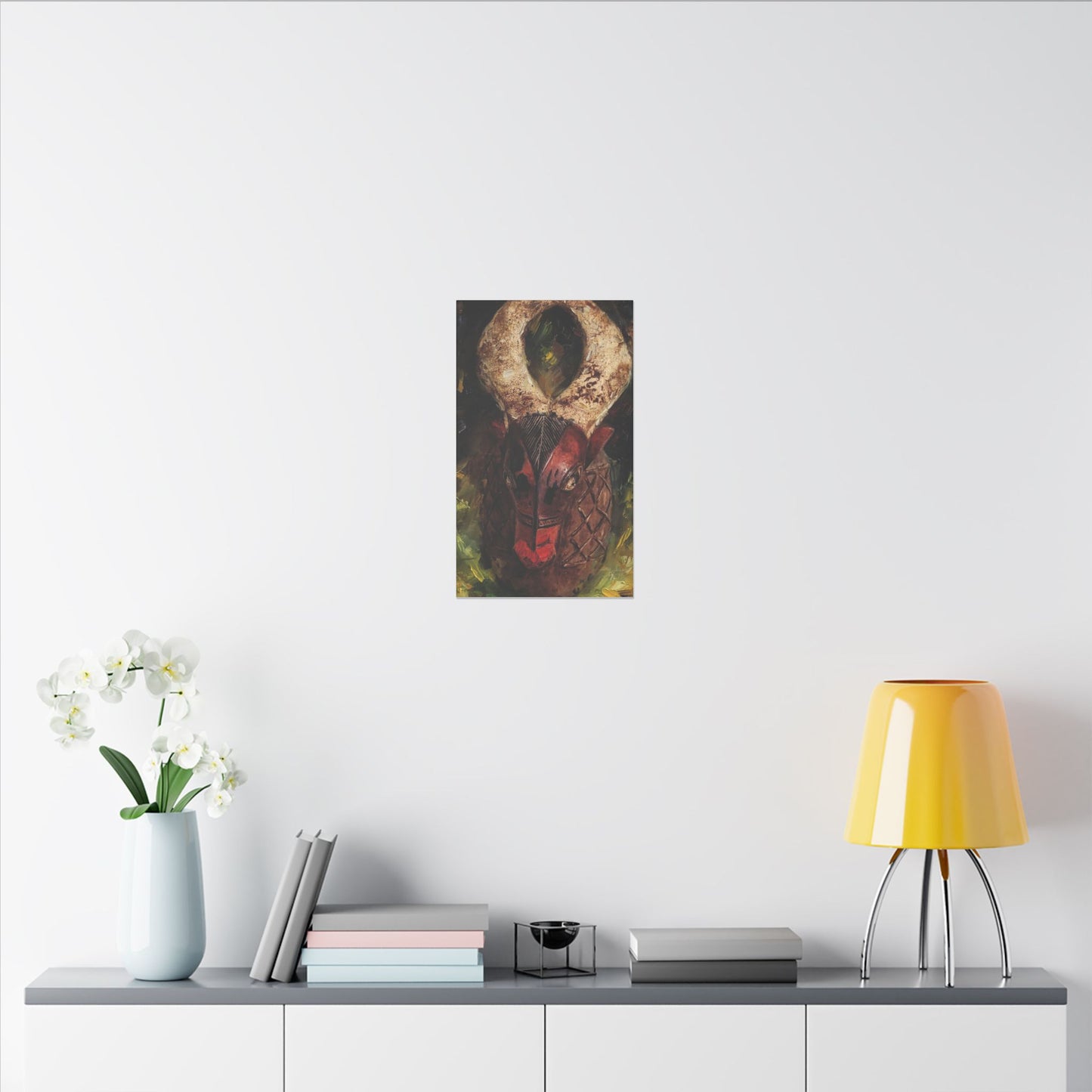 African Tribal Mask Matte Canvas Wall Art — Stretched Decorative Painting