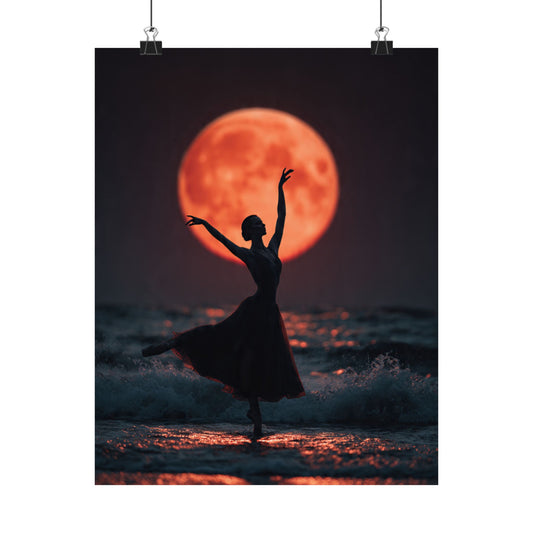Ballerina Moonlight Poster — Vertical Matte Art Print