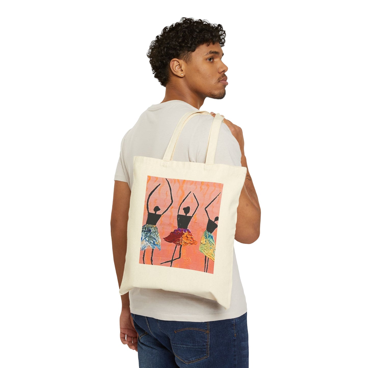 Ballerina/Dancer Cotton Canvas Tote Bag