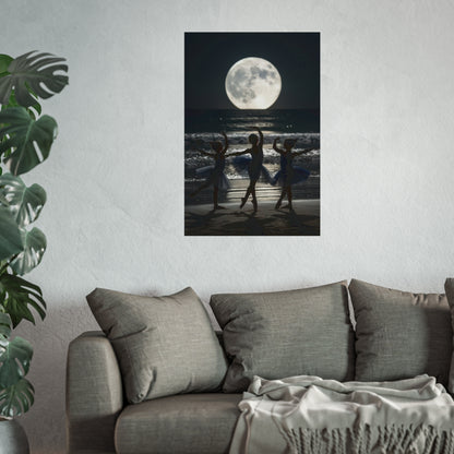 Moonlit Ballerinas Poster — Fine Art Dance Photography Print