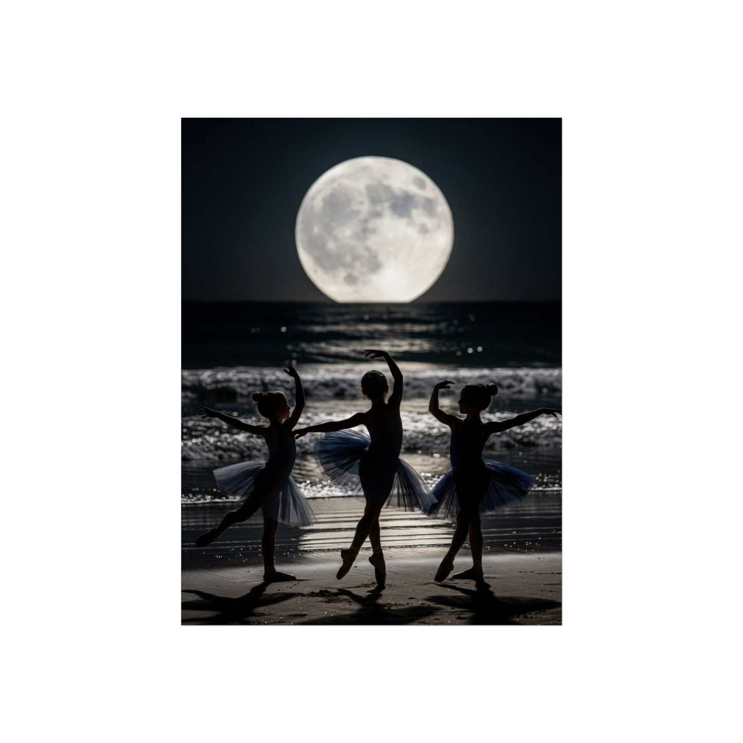 Moonlit Ballerinas Poster — Fine Art Dance Photography Print