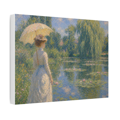 Impressionist Lady with Parasol Stretched Canvas Art
