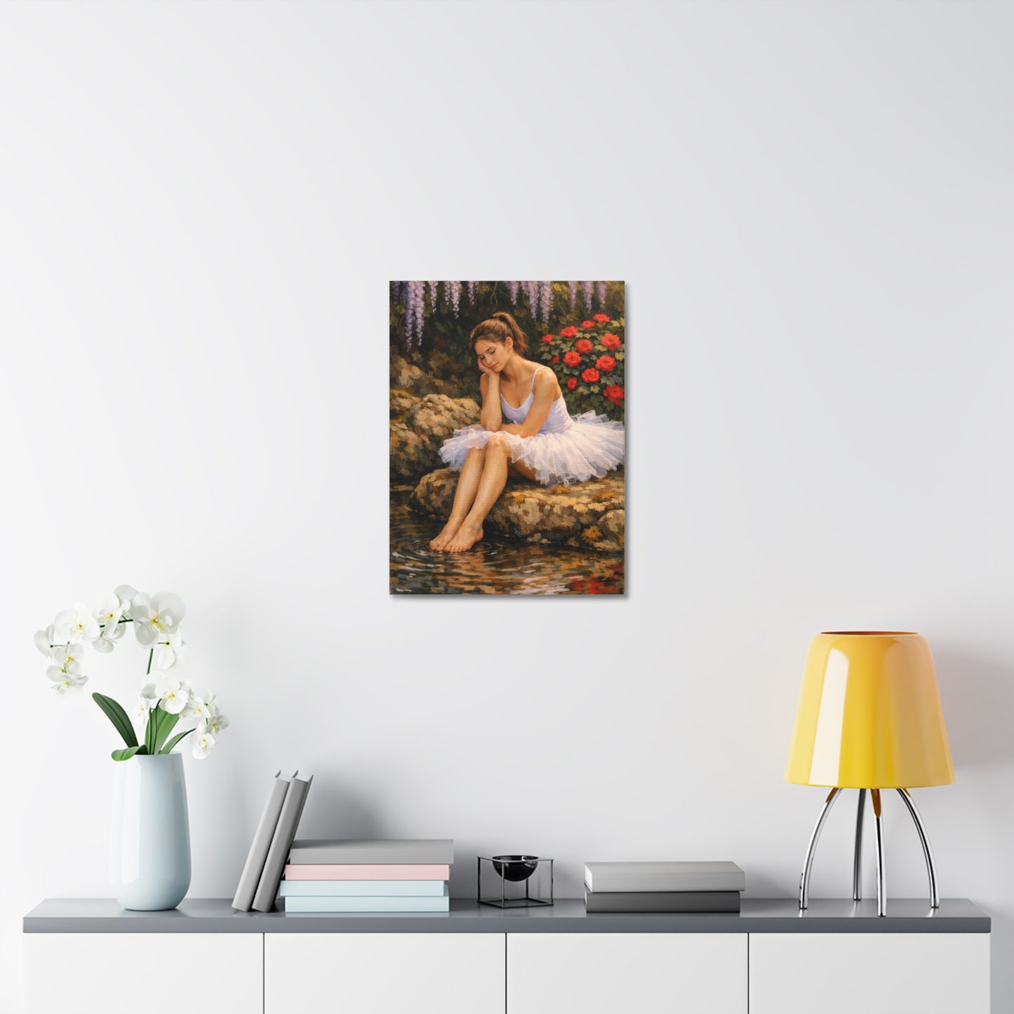 Ballerina by the Pond Stretched Canvas