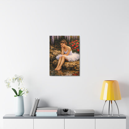 Ballerina by the Pond Stretched Canvas