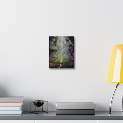 Lightning Tree Canvas Wall Art — Dramatic Storm Landscape Stretched Canvas