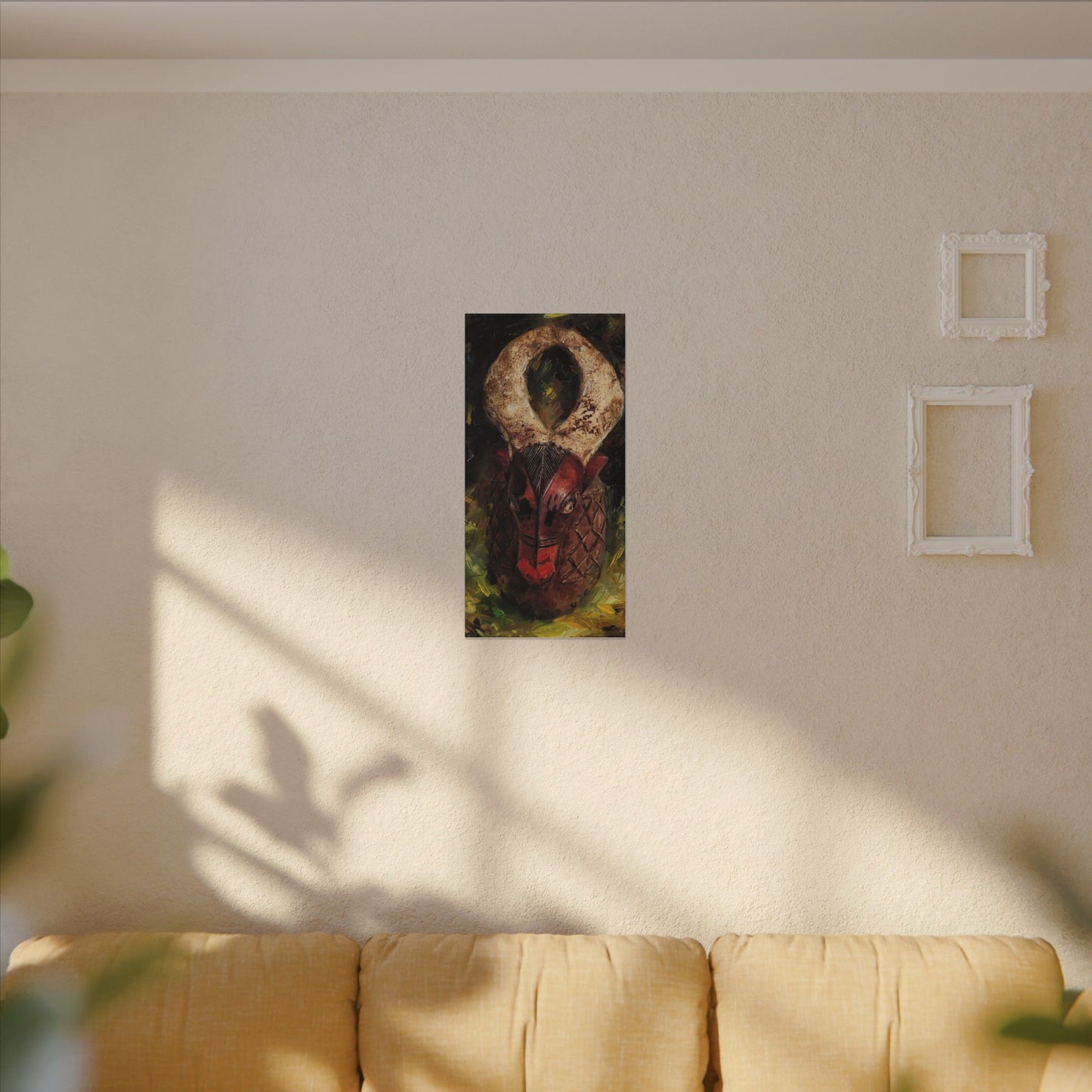 African Tribal Mask Matte Canvas Wall Art — Stretched Decorative Painting