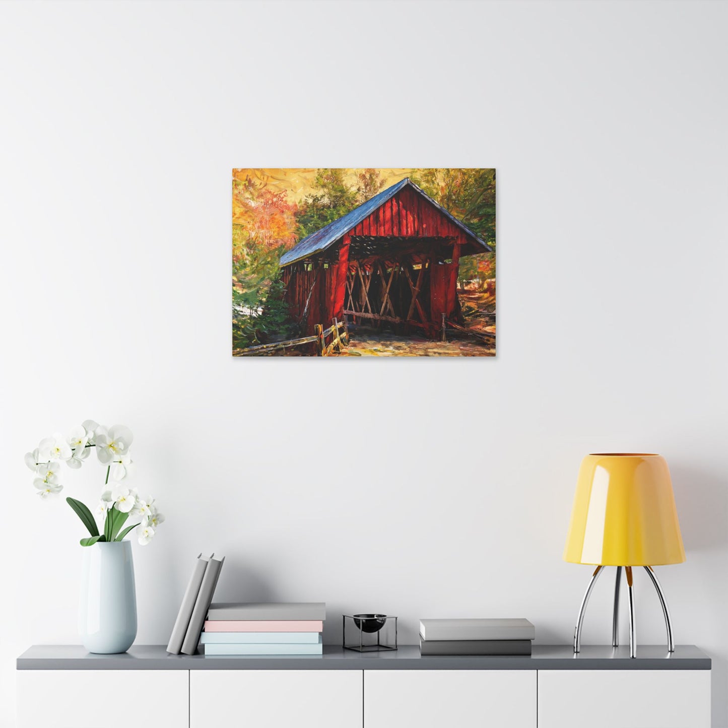 Covered Bridge Landscape Canvas