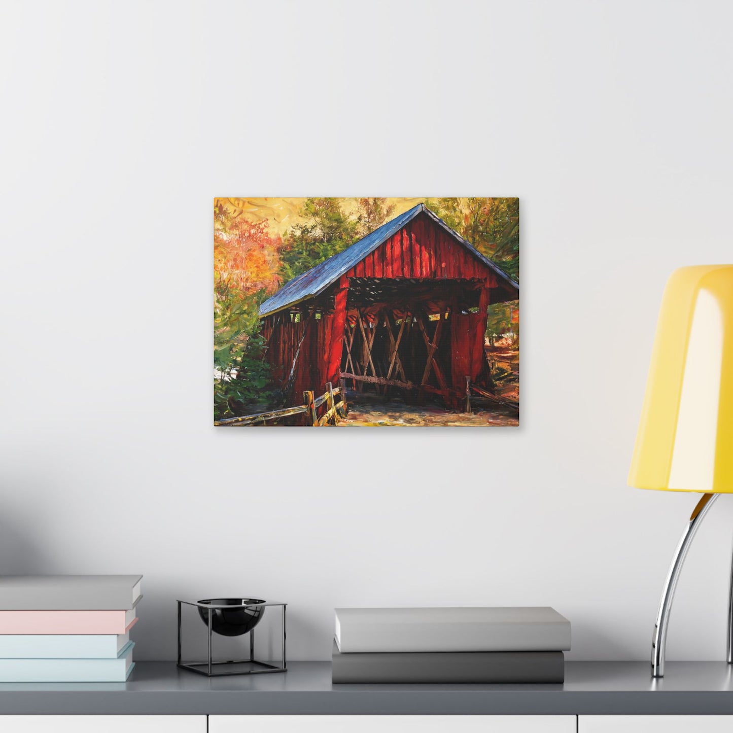 Covered Bridge Landscape Canvas