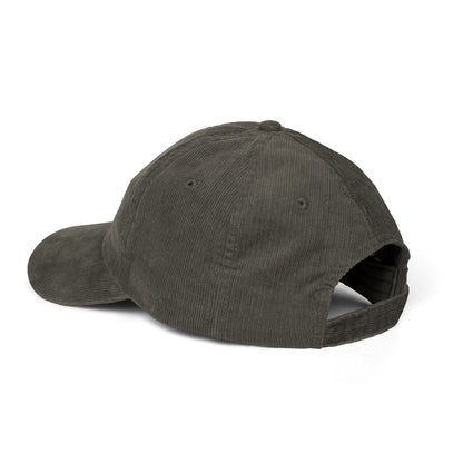 Embroidered Menorah Corduroy Cap — Vintage Jewish Holiday Hat