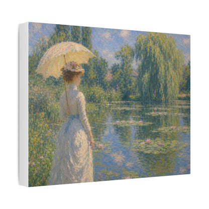 Impressionist Lady with Parasol Stretched Canvas Art