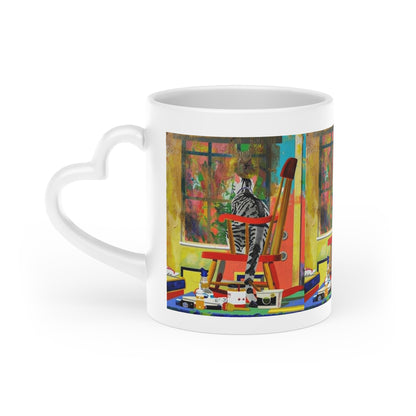 Artist's Studio Cat Coffee Mug — Colorful Painter's Room Ceramic Mug