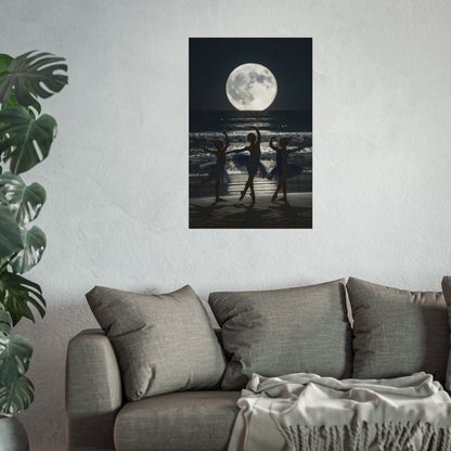 Moonlit Ballerinas Poster — Fine Art Dance Photography Print