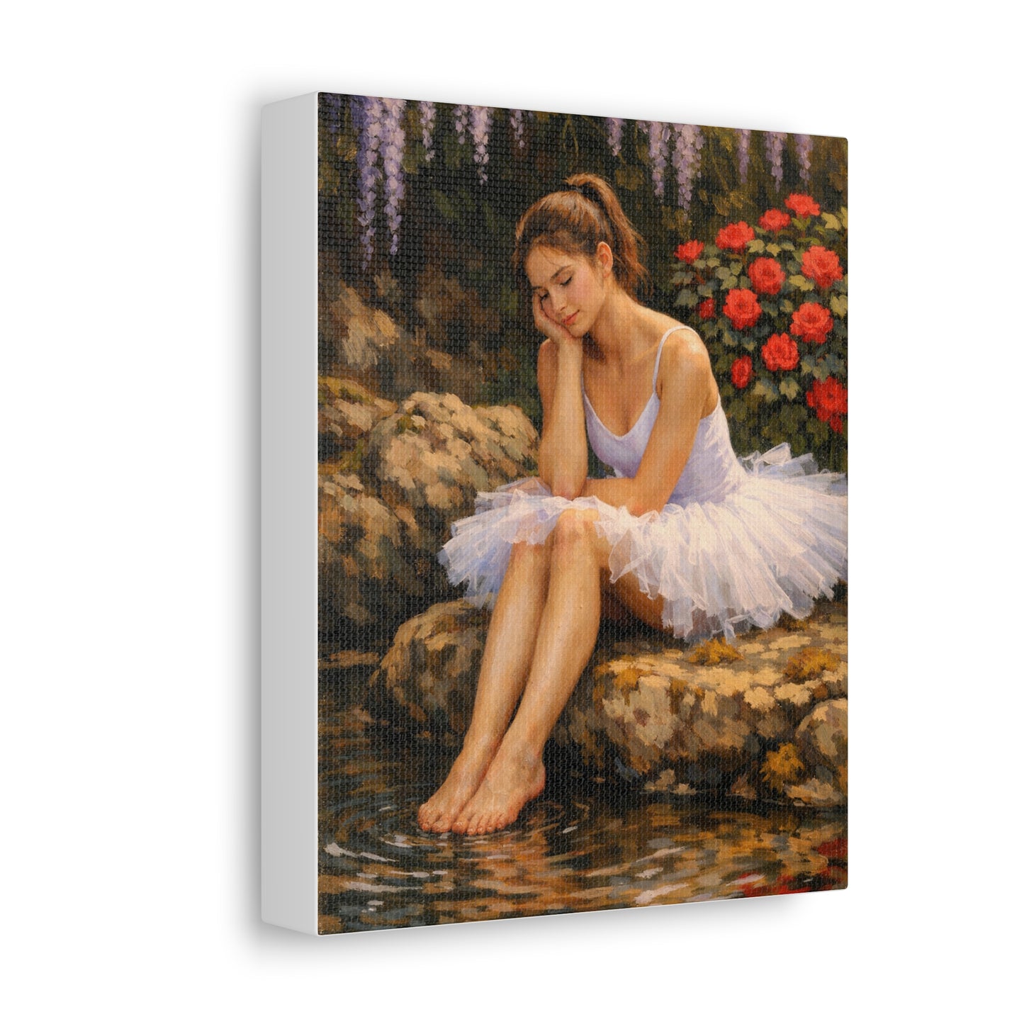 Ballerina by the Pond Stretched Canvas