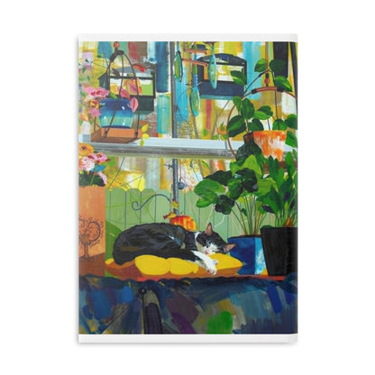 BonBon in the Garden Hardcover Notebook — Illustrated Cozy Cat Art Journal