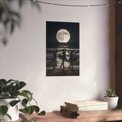 Moonlit Ballerinas Poster — Fine Art Dance Photography Print