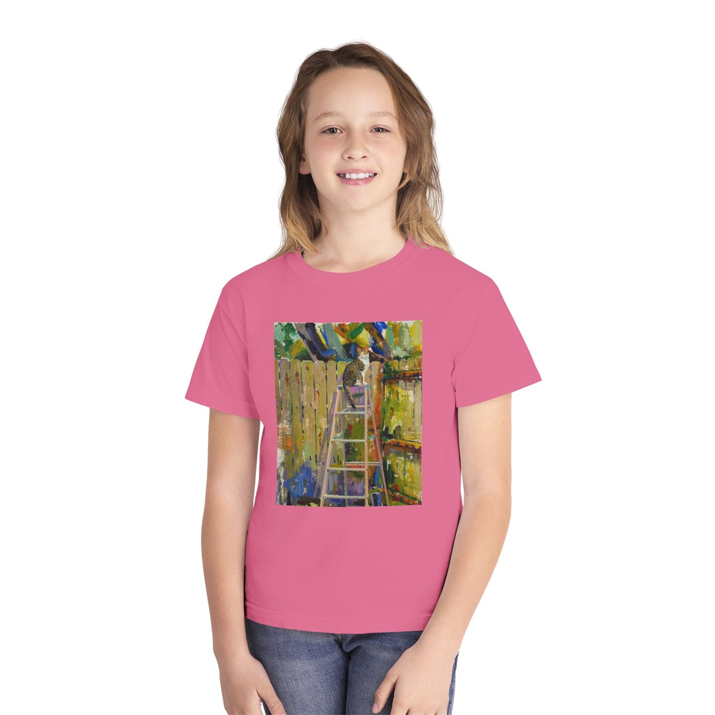 Youth Tee - Colorful Garden Ladder Art Print